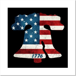 Philadelphia Liberty Bell American Flag Grunge 1776 Stars and Stripes Philly Fan Favorite Posters and Art